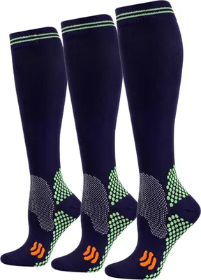 Produktbild von ALSTER HERZ® 3x Sportliche Kompressionsstrümpfe Damen und Herren, Gr. 36-45, A0548, Navy, S/M