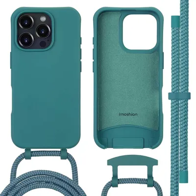 Immagine prodotto di imoshion Cover posteriore colorata con catena rimovibile per cellulare e MagSafe iPhone 16 Pro - Verde scuro