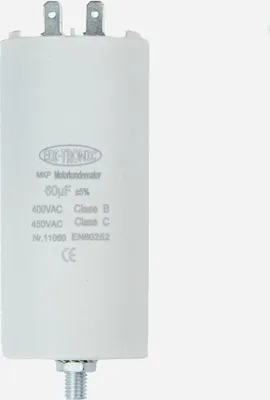 Obrázek produktu pro MKP motorový kondenzátor, pracovní kondenzátor, rozběhový kondenzátor, kondenzátor 450 V – připojení: konektor – kapacita: 60 µF