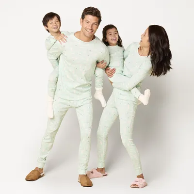 Immagine prodotto di Pantaloni da pigiama da donna Essentials in flanella - Motivi sfumati, verde menta, animali della foresta