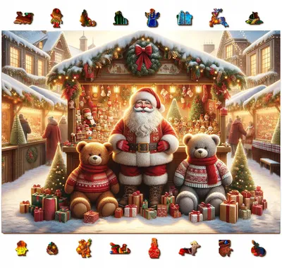 Produktbild von Wooden.City Weihnachtsmarkt Holzpuzzle 1010 Teile Figuren