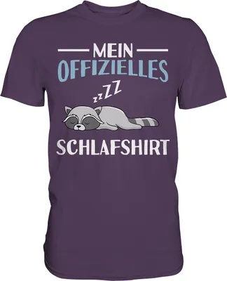 Produktbild von Offizielles Schlafshirt Nachthemd Schlafanzug Pyjama Waschbär T-Shirt – Urban Purple / L