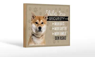 Produktbild von Holzschild Spruch 18x12 cm Shiba Inu Security dein Risiko Dekoration