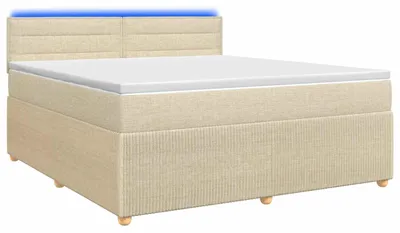 Produktbild von vidaXL Boxspringbett mit Matratze Creme 180 x 200 cm Stoff