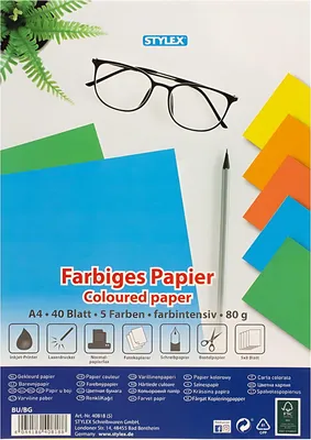 Zdjęcie produktu dla Stylex 40818, Papier artystyczny, 80 g/m², 40 ark.