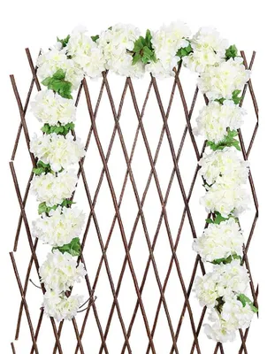 Produktbild von Künstliche Blumengirlande - Mit Seidenrosen - Dekoration für Hochzeit Garten und Wand - Weiß 1 Stück