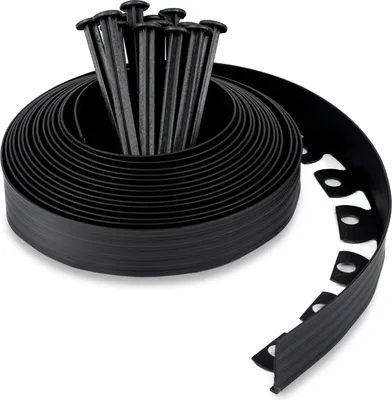 Immagine prodotto di Bordo per prato in plastica flessibile - Delimitazione del giardino senza scavo - 10 m - Nero - Altezza 50 mm