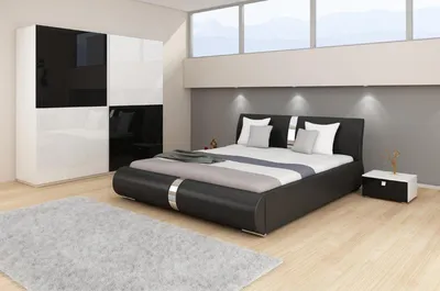 Produktbild von Designer Bett Betten Ehebett Doppelbett Polsterbett Schlafzimmer Lederbett Neu