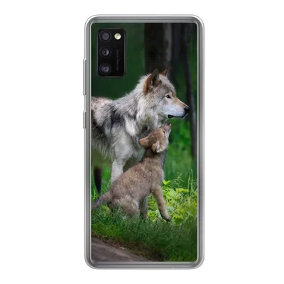 Produktbild von MuchoWow® Handyhülle Schutzhülle Hülle für Samsung Galaxy A41 Wolf - Baby - Wald Silikon Softcase Handy Hülle - Mobiltelefon