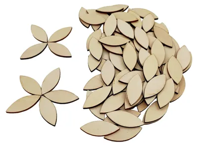 Produktbild von 100 Stück unlackierte Holzformen, blanko, Holzscheiben, Bastelmaterial, Geschenkanhänger, Malerei, Heimdekoration