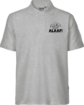 Produktbild von Huuraa Herren Polo Shirt Alaaf Narrenkappe S Sport Grey Bio Baumwolle Fairtrade Poloshirt Geschenkidee