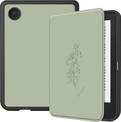 Produktbild von imoshion Design Slim Soft Case Sleepcover Kobo Clara 2E / Tolino Shine 4 - Floral Green
