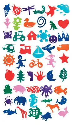 Imagen del producto de Juego de sellos Colorations para niños - Set grande con mango fácil de usar, 50 piezas
