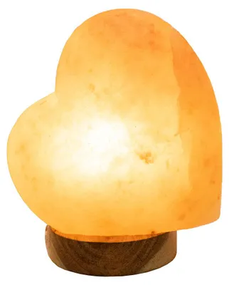 Produktbild von Tischleuchte, Holz, Salzkristall, Herzform, H 19 cm