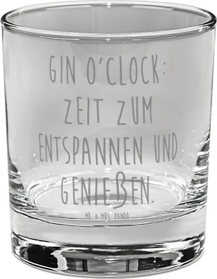 Produktbild von Mr. & Mrs. Panda Glas Spruch Ginglas Zeit - Transparent - Geschenk, Auszeit, personalisierte Geschenke, Trinkglas, Tumbler, gravur, Barzubehör, Personalisiert, Gin Tonic