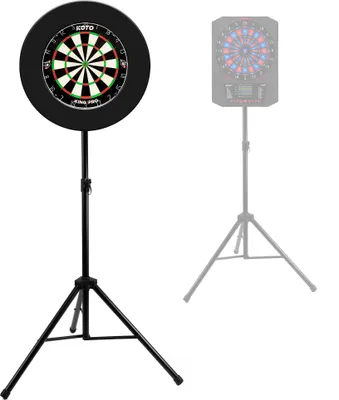 Produktbild von KOTO - Heavy Duty Dartboard Standard, geeignet für Sisal- & elektronische Dartscheiben, zusammenklappbar, höhenverstellbar bis zur Mitte der Scheibe: 120cm - 190cm, Breite von 90cm, 4 KG