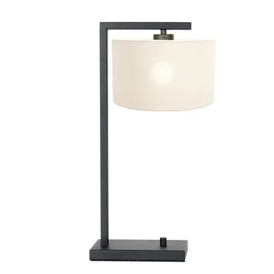 Zdjęcie produktu dla Steinhauer - lampa stołowa - Stang - czarny - len metal - lampa stojąca - E27 - 7120ZW