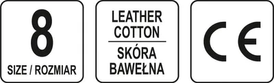 Produktbild von Yato YT-74639, Werkstatthandschuhe, Schwarz, Weiß, Erwachsener, Unisex, Schnittfest, 1 Stück(e)