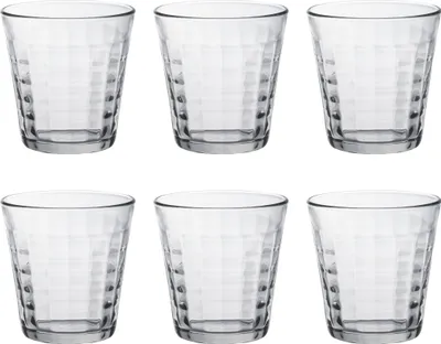 Produktbild von Duralex 1033AB06C0111 Prisme Trinkglas, Wasserglas, Saftglas, 275ml, Glas, transparent, 6 Stück
