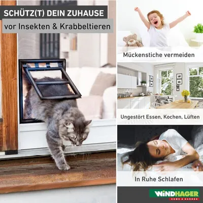 Produktbild von Katzenklappe für Insektenschutztüren mit Clip-System