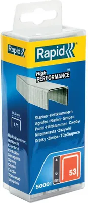 Produktbild von Rapid 40303083, Klammerpack, 6 mm, 5000 Heftklammern, Befestigung, Metallisch, R53, R153, R253, R353, R453, MS2.1, MS4.1, ALU610, ALU753, ALU853, ALU953, E100, ESN530, BTX530,...
