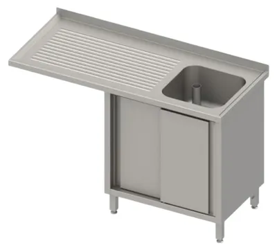 Produktbild von Spülschrank m. Schiebetüren und Überstand 1400x700x900mm, Becken links, m. AK