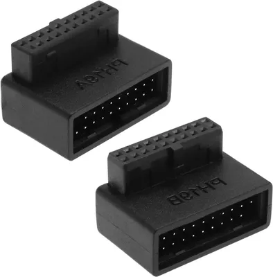 Productafbeelding van USB 3.0 19/20-polige 90-graden adapterstekker voor computer moederbord - 2 stuks