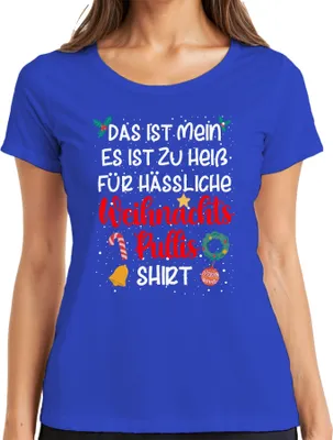 Produktbild von Ugly Christmas Familie Weihnachtsoutfit - Weihnachten Xmas Christmas Damen T-Shirt, Blau, L