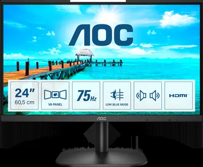 Produktbild von AOC B2 24B2XDAM, 60,5 cm (23.8"), 1920 x 1080 Pixel, Full HD, LED, 4 ms, Schwarz