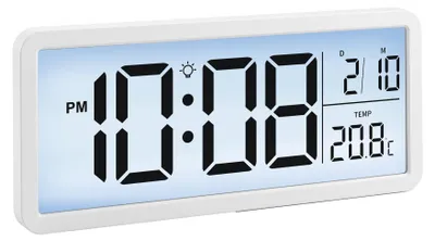 Digitale Wanduhr 10,5 Zoll, batteriebetrieben, mit Hintergrundbeleuchtung