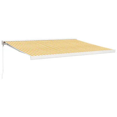 Obrázok produktu pre Zaťahovacia markíza žltá a biela 4x3 m látka a hliník