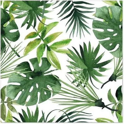 Produktbild von Servietten, 3-lagig 1/4-Falz 33 cm x 33 cm "Monstera"