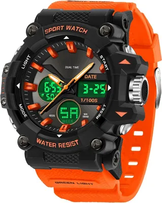 Produktbild von Herren Digitale Armbanduhr Outdoor Analoge Digitaluhr für Herren Jungen Multifunktionale Sportuhr Wecker Military for Men Tactical Digital LED 5ATM