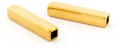 Produktbild von Vintageparts Röhrenperlen 304 Edelstahl 18K Gold 20 x 4 mm, 2 Stück
