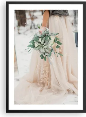 Produktbild von Gerahmtes Poster - Schwarzer Rahmen - Blumenstrauß Hochzeit Kleid - 50x70 cm - Wand Bild - Wanddeko - Wandbilder - Kunstposter - Wandposter - Bilderrahmen - Bilder - Kunstdruck - P2BPA50x70-5175