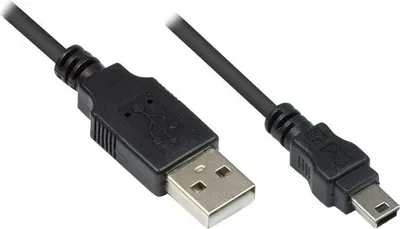 Produktbild von Good Connections USB2.0 Kabel A-Mini B5pol. schw. 0,3m