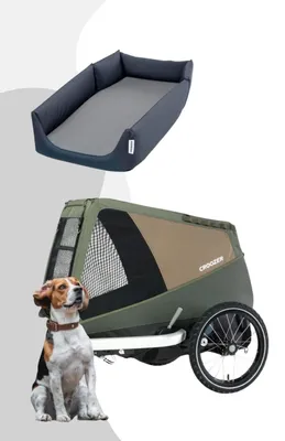 Produktbild von Croozer Dog Enna Bundle inkl. Enna Hundebett - Farbe: Moos Green / Moonlight Black