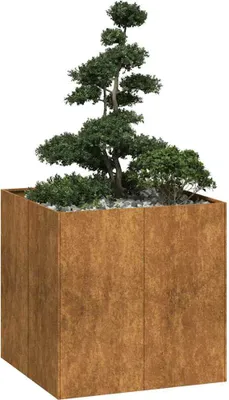 Obrázok produktu pre vidaXL Kvetináč Rusty 80x80x80 cm Oceľ odolná voči poveternostným vplyvom