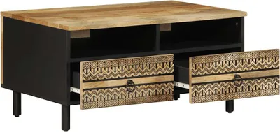Produktbild von vidaXL Couchtisch Schwarz 80x54x40 cm Raues Mangoholz