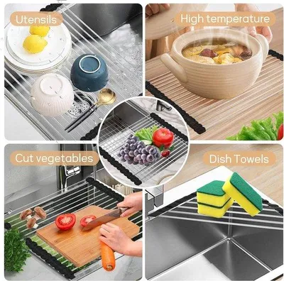 Imagen del producto de Estante escurreplatos Famanu, 43 x 35 cm + Estante escurreplatos triangular plegable -