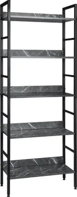 Produktbild von Kinderbuchregal - Schwarz Marmoreffekt - Bücherregal - Opbewaarplaats - Bücherbrett 60 x 27,5 x 160 cm