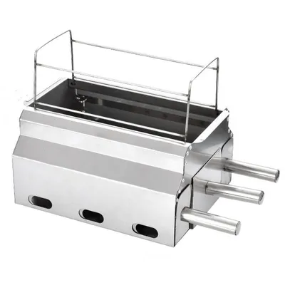 Imagen del producto de Barbacoa de acero inoxidable, sin emisiones de humo, de gran tamaño