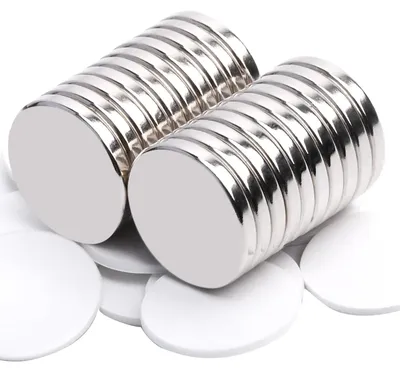 Produktbild von 20 starke, selbstklebende Magnete, 20 x 3 mm Neodym-Magnete, runde, flache Magnete zum Befestigen, Magnete für Magnettafeln, Kühlschränke, Whiteboards, kleine, starke Magnete