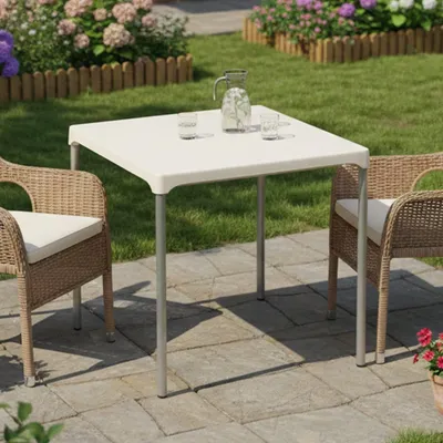 Produktbild von Brownstown - Outdoor-Tisch, 75x75x72h cm Weiß, 4 Plätze  Italy