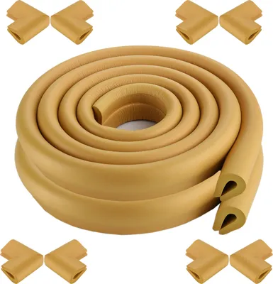 Image de CANDeal 4 mètres de protection de bords en forme de U et 8 x kit de protection de coins, facile à installer, mousse de première qualité haute densité protection bébé outil ménager pour table, banc et autres meubles de maison - Kaki