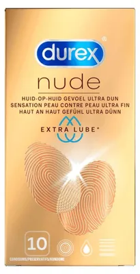 Productafbeelding van Durex Nude extra lube condooms (10 stuks)
