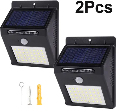 Produktbild von 2er Pack Solarbetriebene Wandhalterung LED-Licht Gartenweg im Freien Landschaft Zaun Yard Lampe