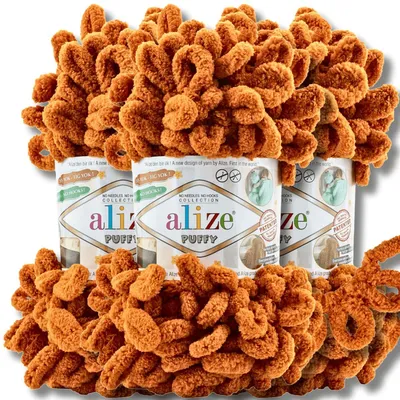 Immagine prodotto di Alize 3x 100g, filato soffice, tinta unita, adatto per uncinetto e maglia (colore: Zucca - 234)