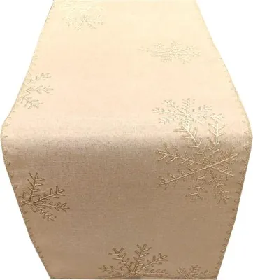 Produktbild von Tischdecke, Weihnachtstischdecke, glänzend, Schneeflocken 130x180 Golden