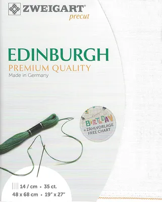 Produktbild von Zählstoff EDINBURGH Zweigart precut 35 ct. 100% Leinen 3217  Farbe 101 milchig weiß, 48x68 cm